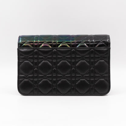 Miss Dior Promenade Pouch Bag Metallic Iridescent Patent & Black Calfskin