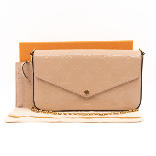 Pochette Felicie Beige Vernis Leather