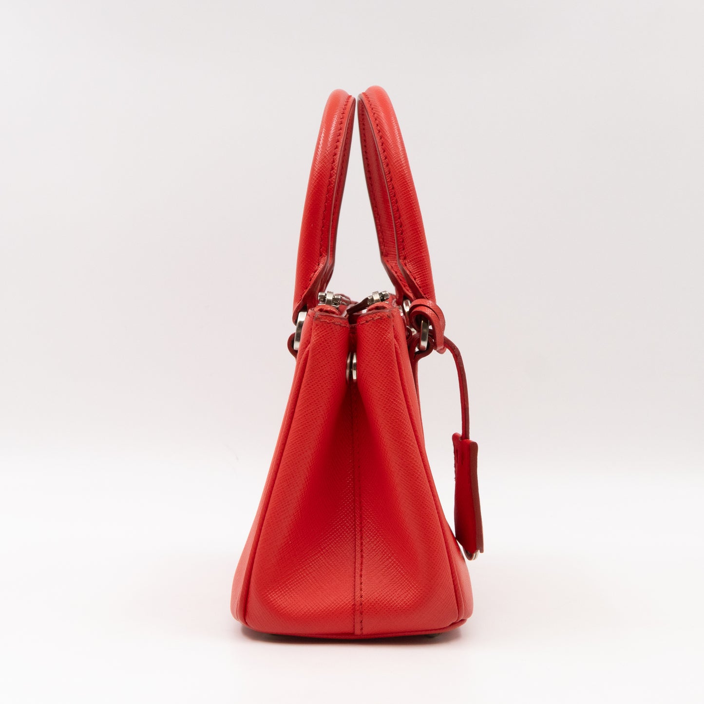 Galleria Micro Double Zip Red Saffiano