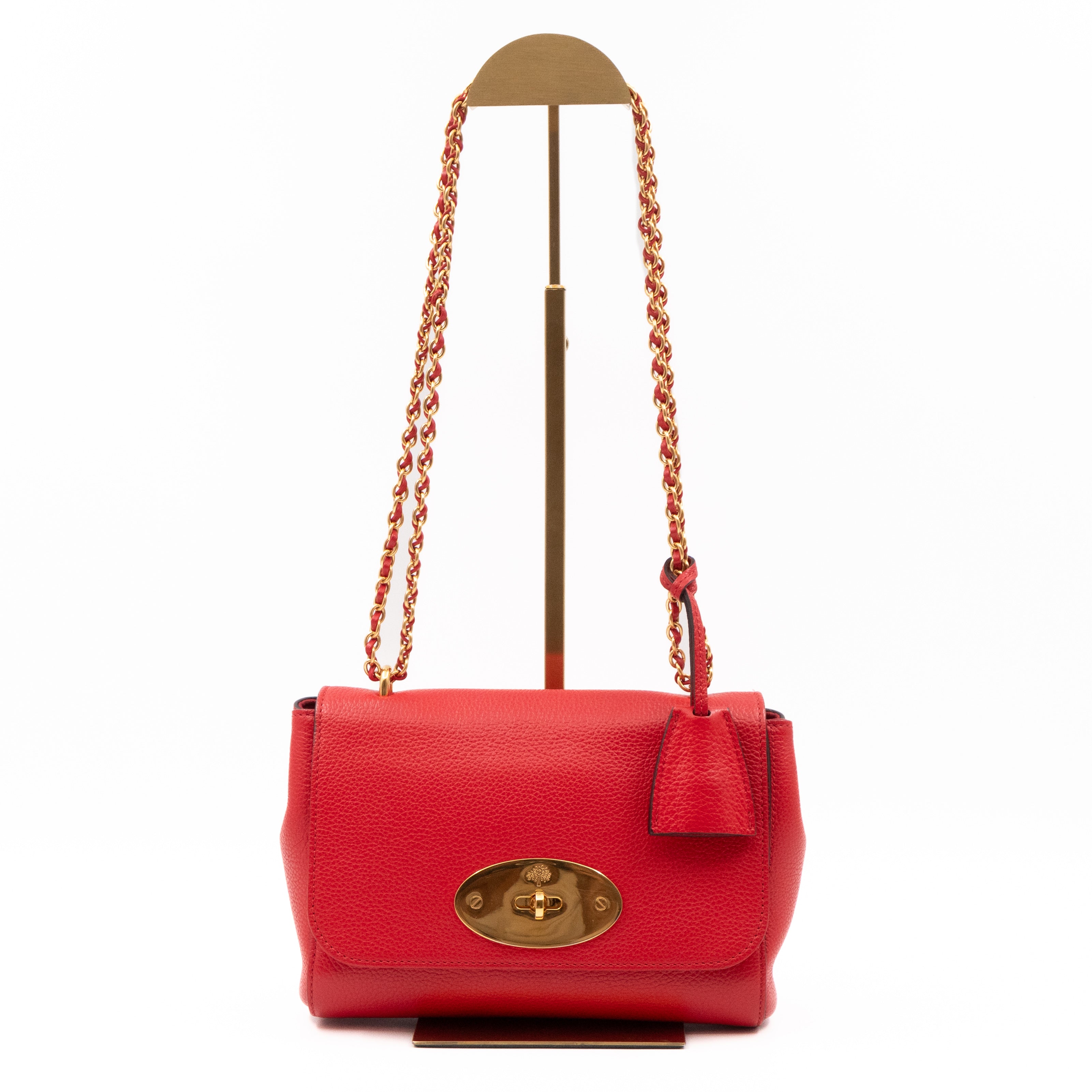 Lily Small Ruby Red Leather Gold