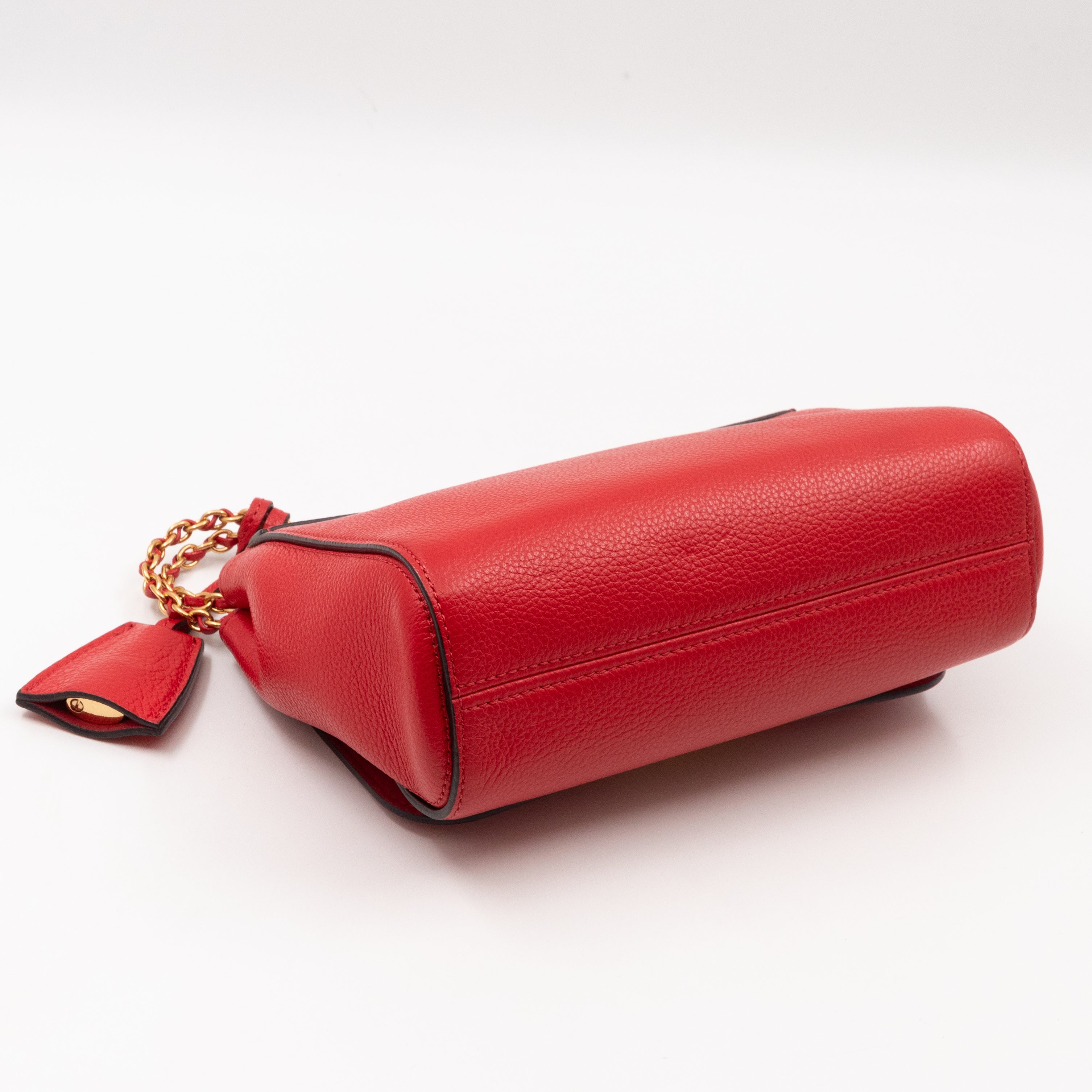 Lily Small Ruby Red Leather Gold