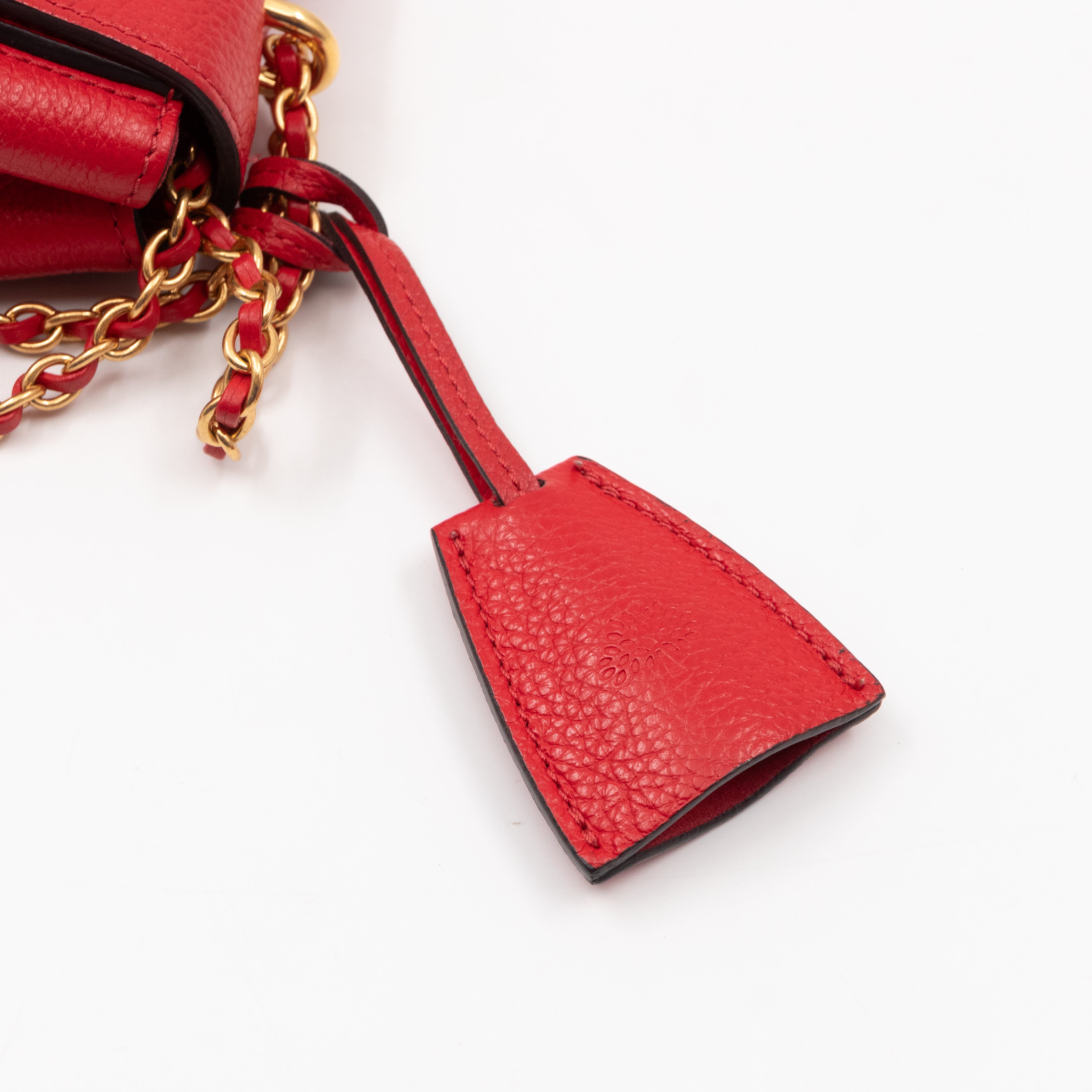 Lily Small Ruby Red Leather Gold