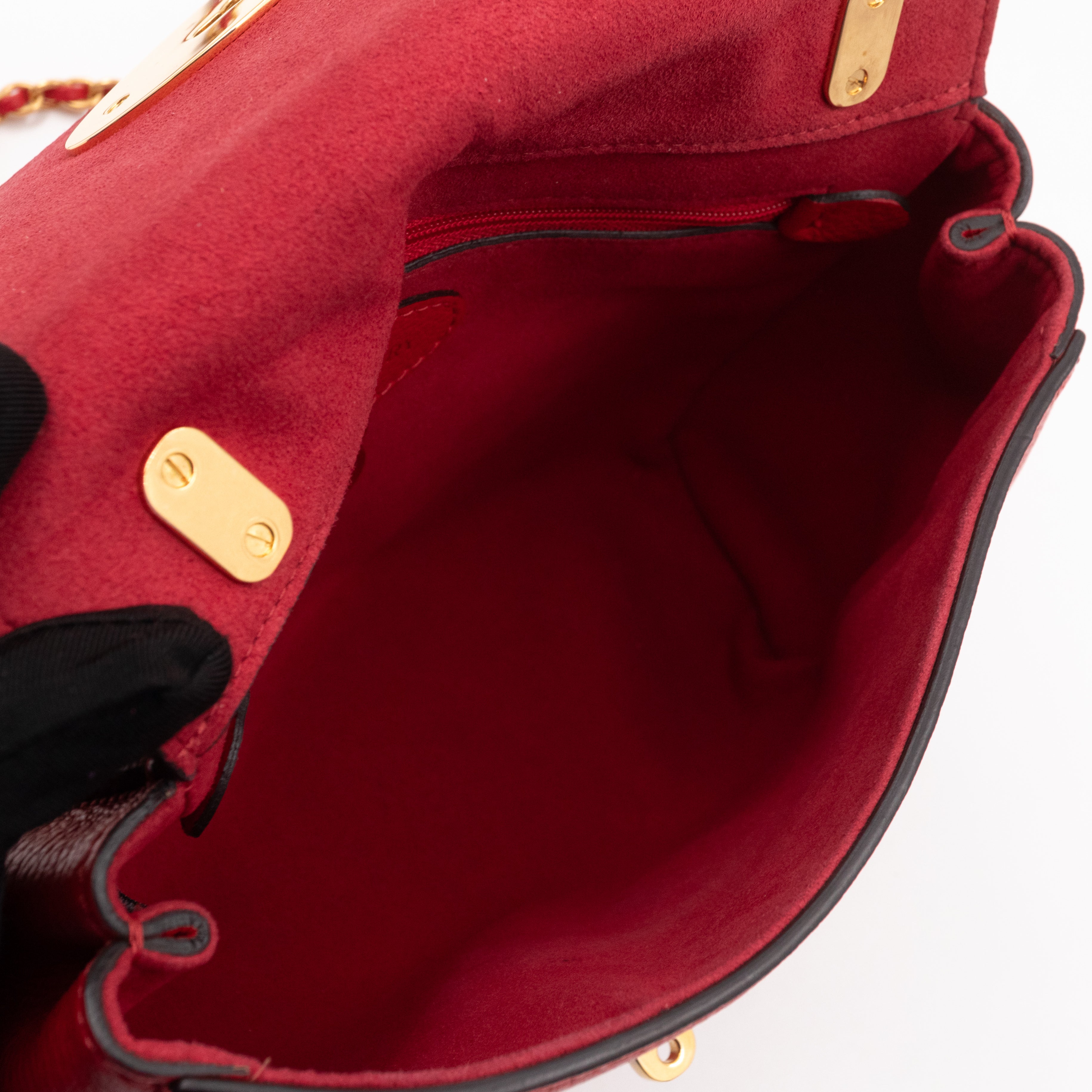Lily Small Ruby Red Leather Gold