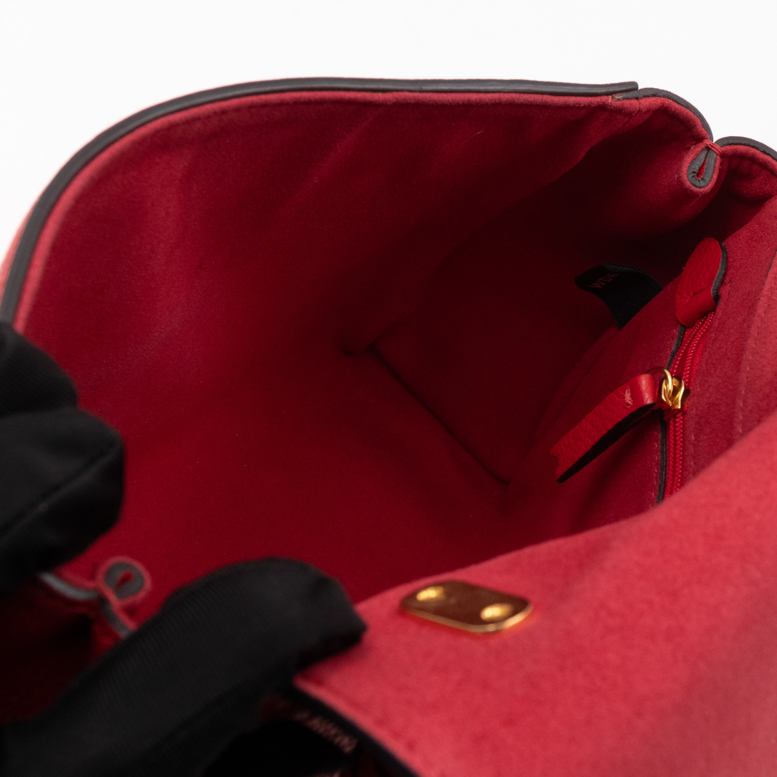 Lily Small Ruby Red Leather Gold