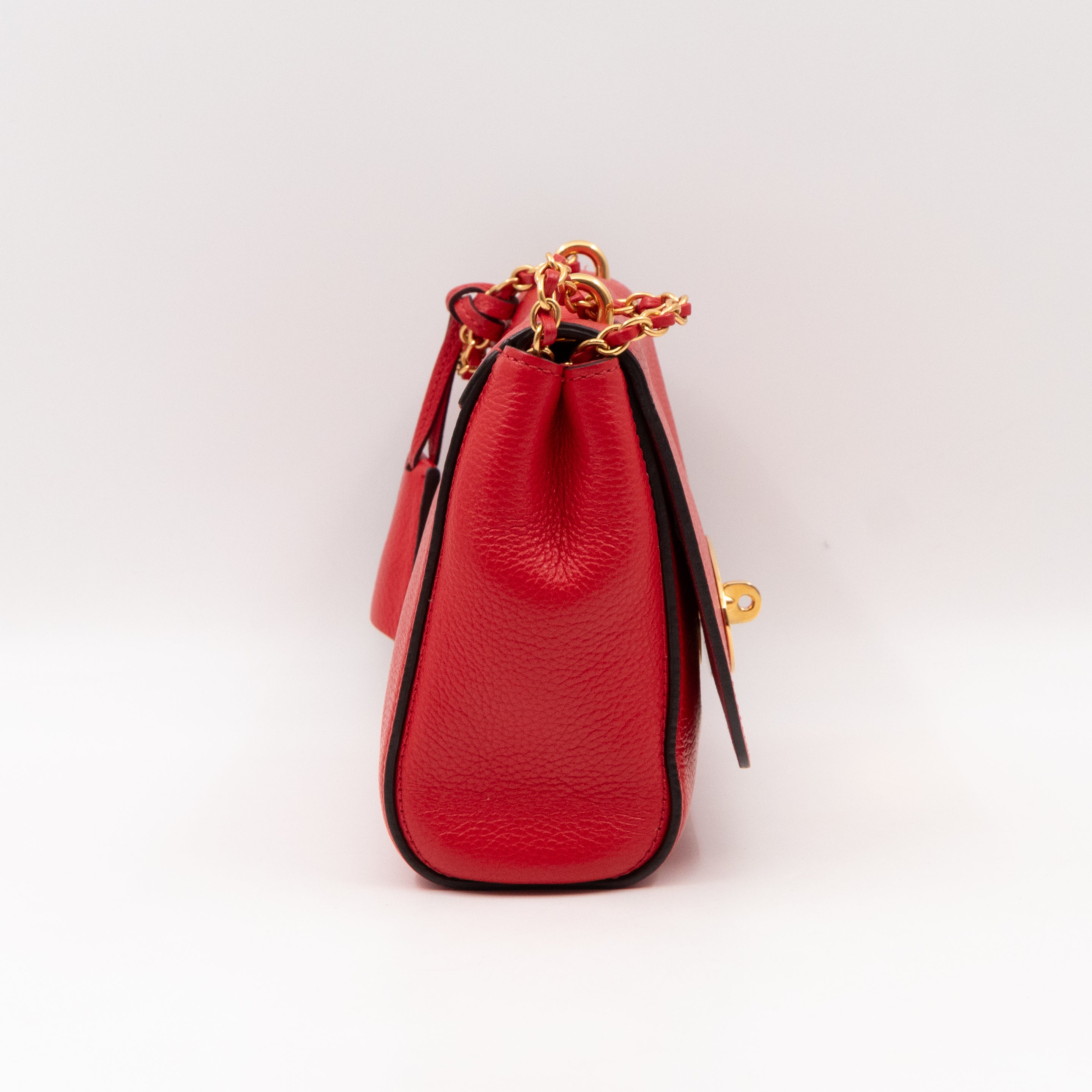 Lily Small Ruby Red Leather Gold