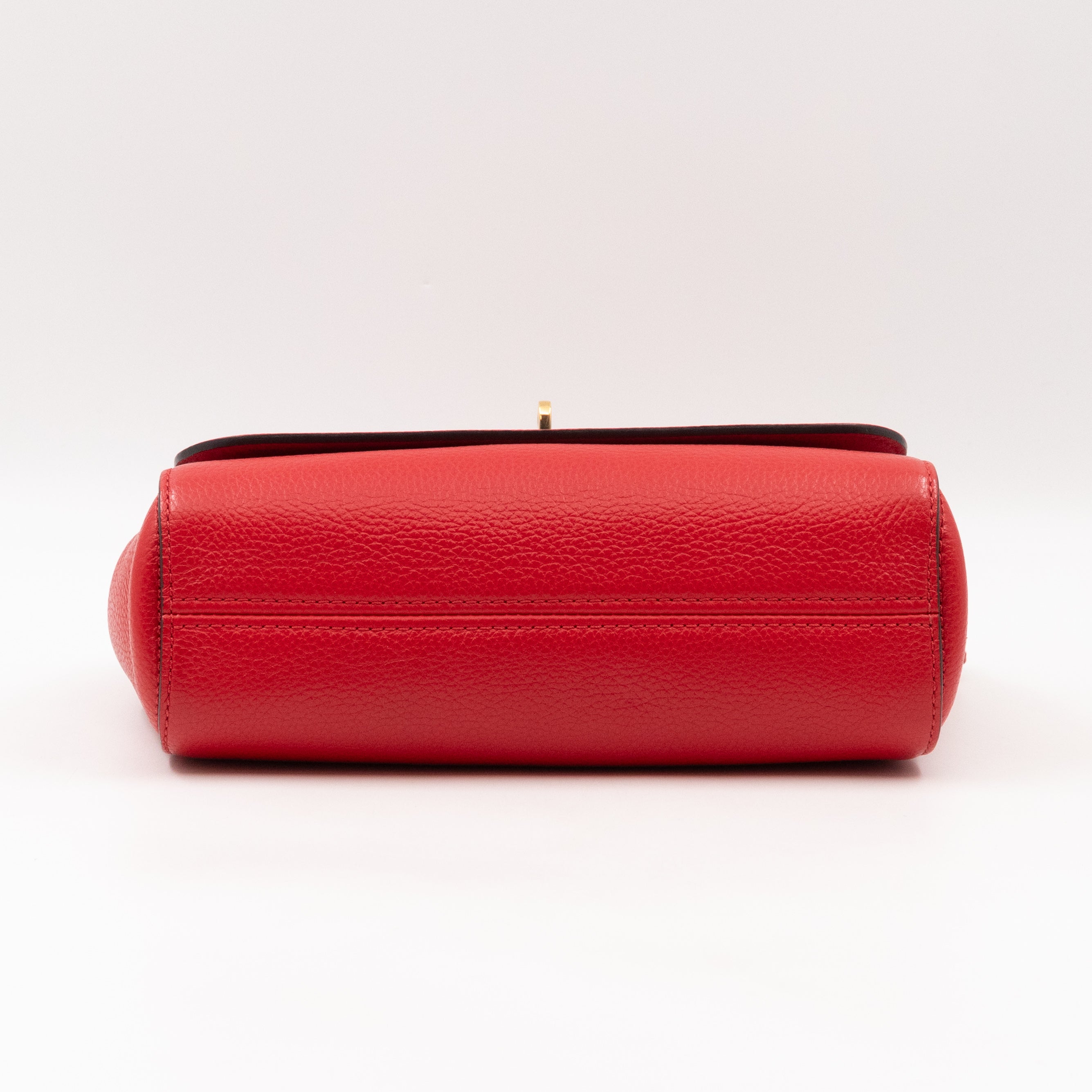 Lily Small Ruby Red Leather Gold