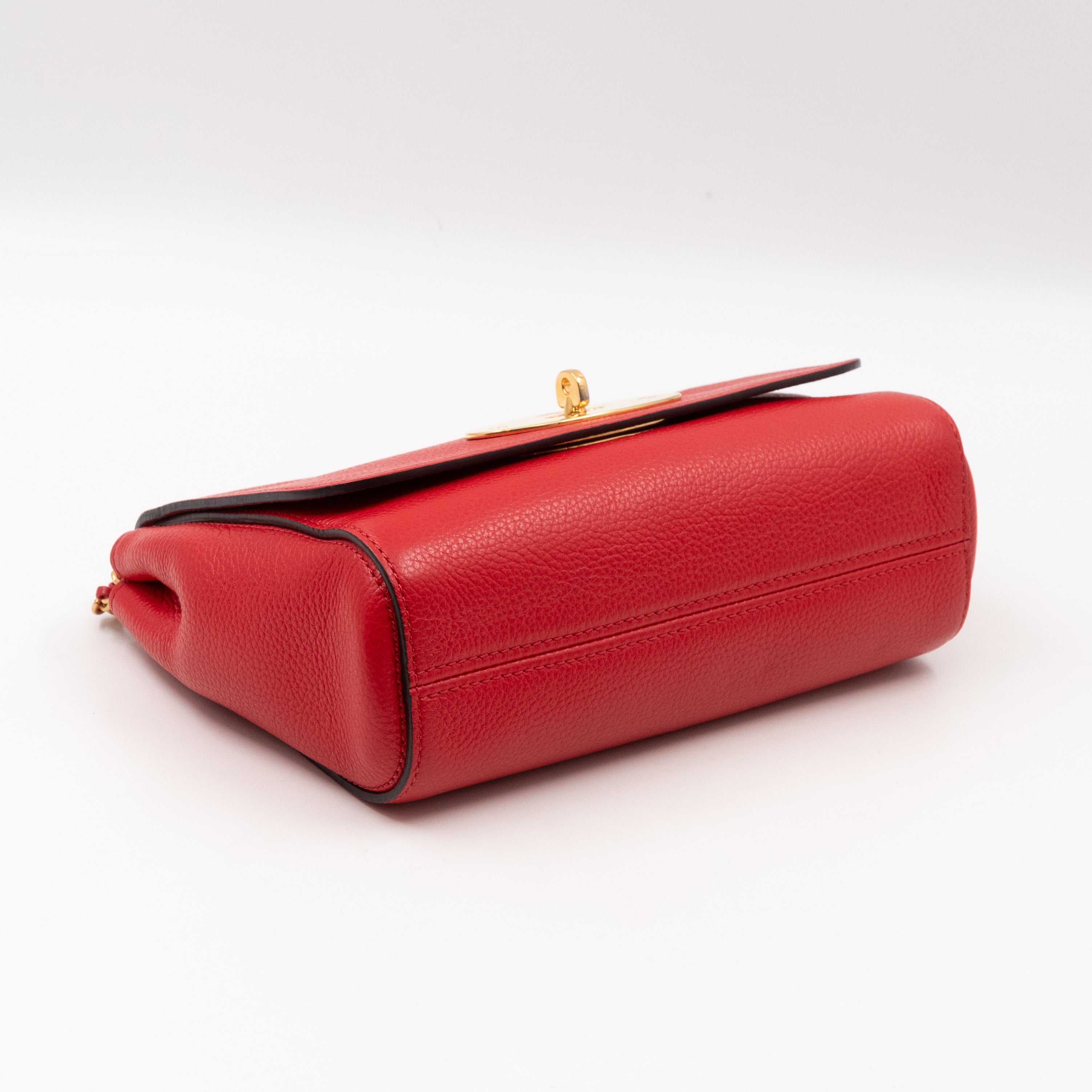 Lily Small Ruby Red Leather Gold