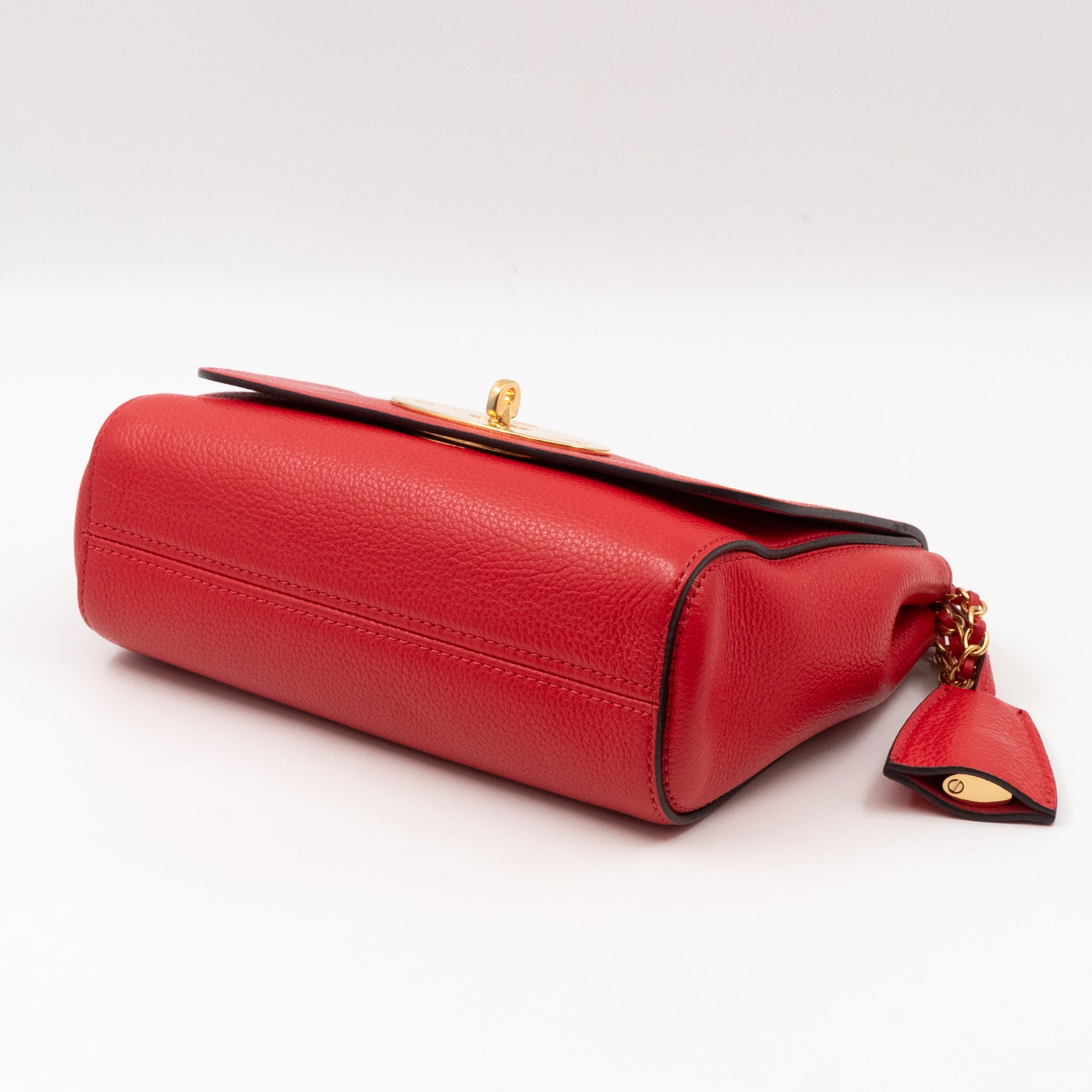 Lily Small Ruby Red Leather Gold