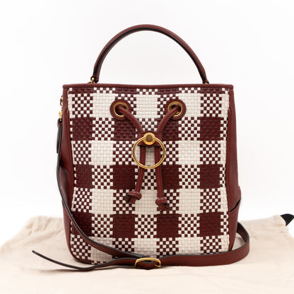 Hampstead Burgundy & White Braided Leather