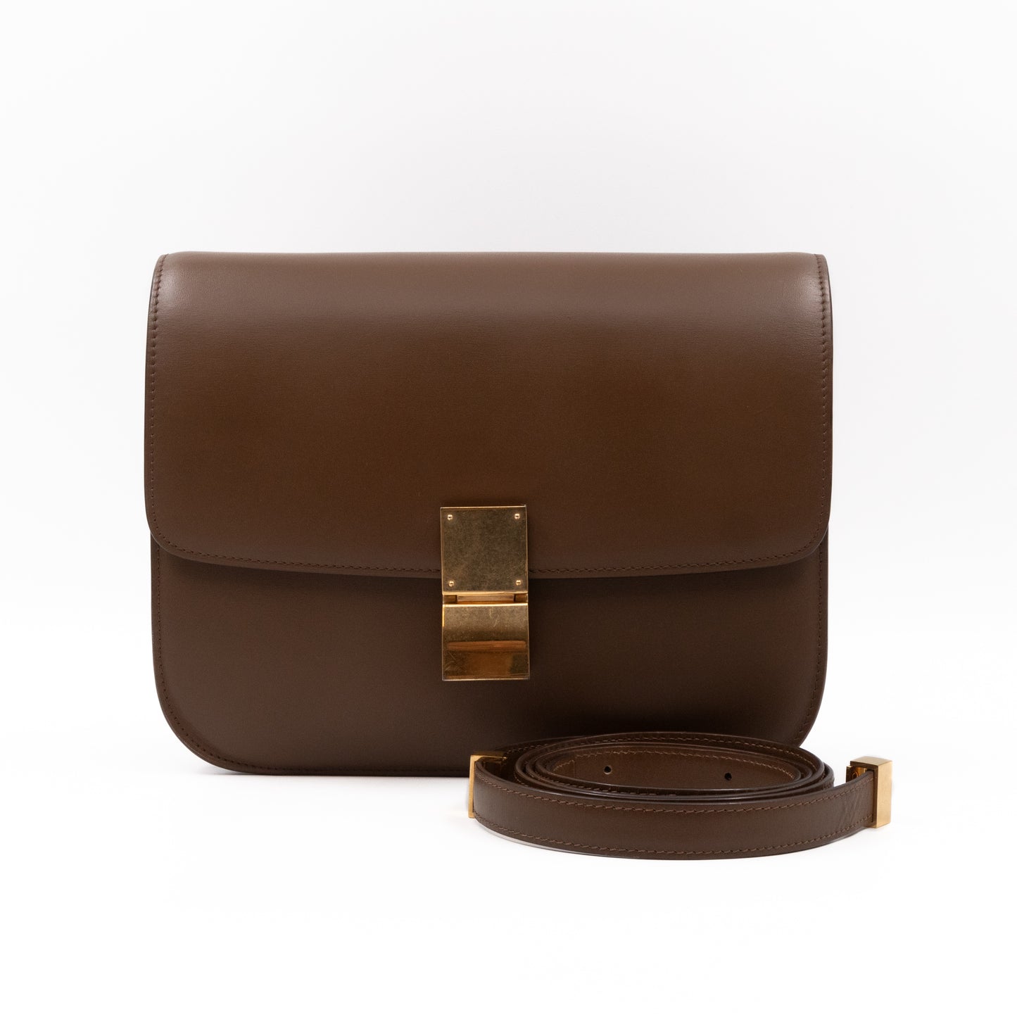 Classic Box Medium Brown Leather