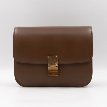 Classic Box Medium Brown Leather