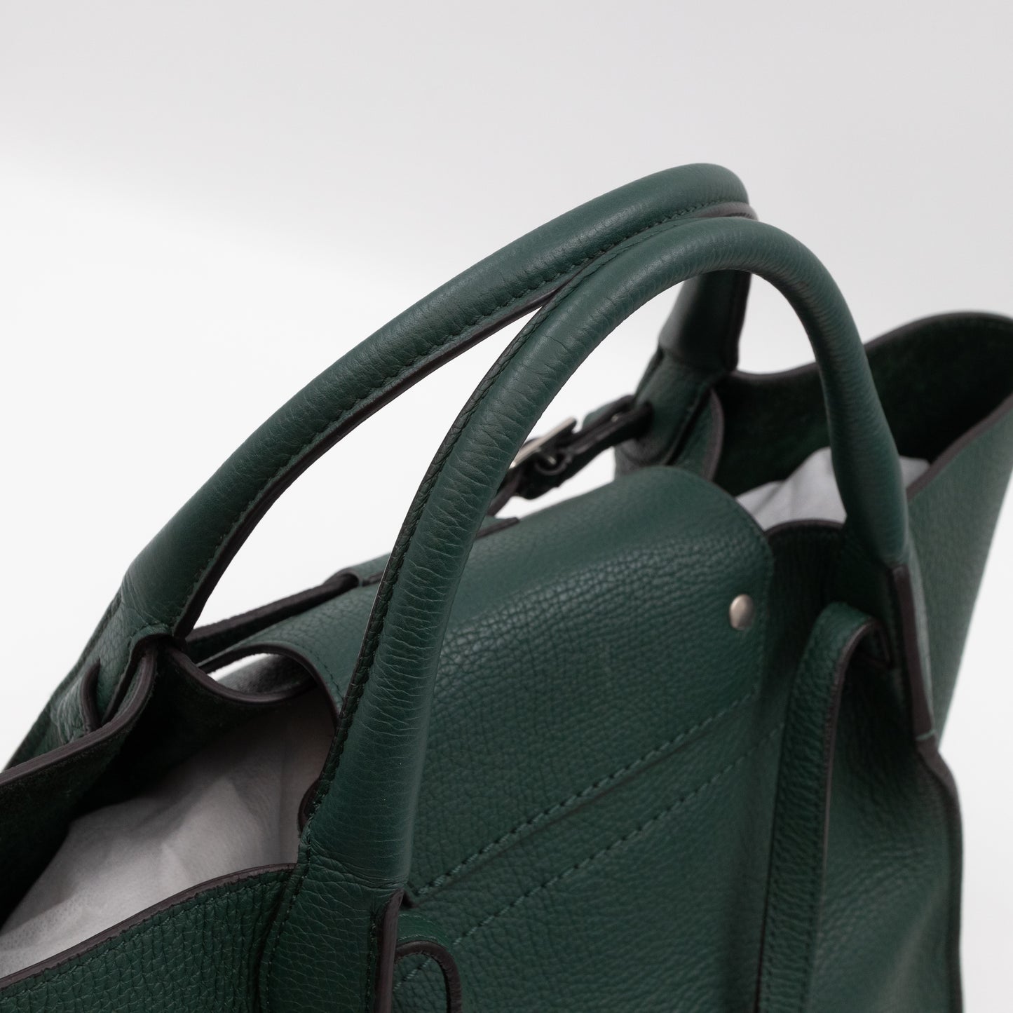 Big Bag Small Green Supple Grained Calfskin