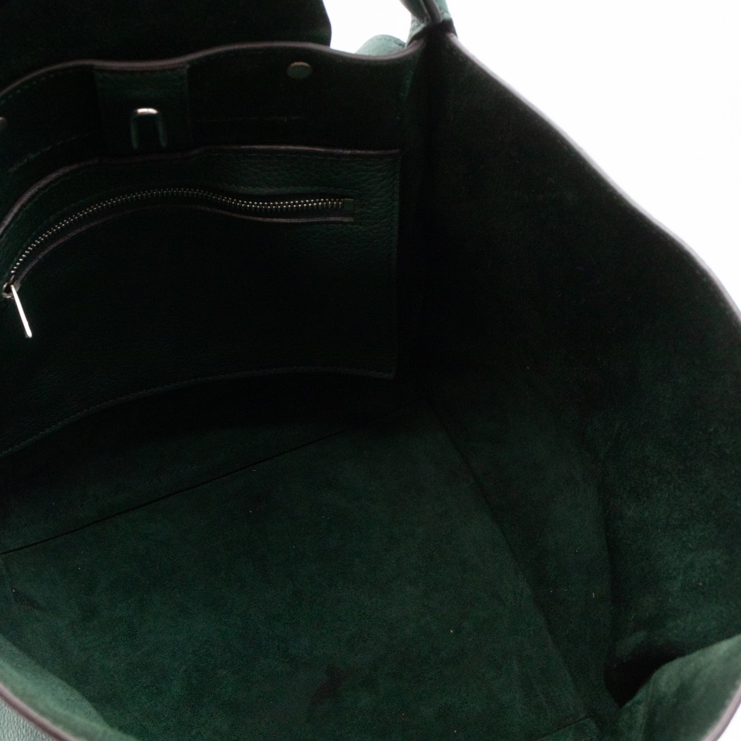 Big Bag Small Green Supple Grained Calfskin