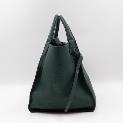 Big Bag Small Green Supple Grained Calfskin