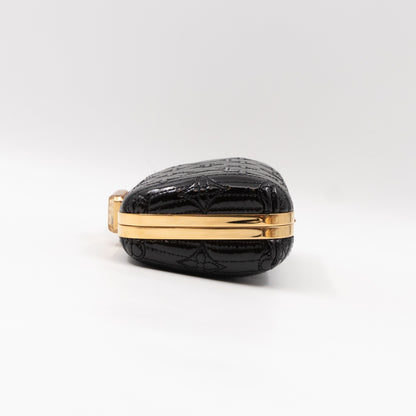 Motard Minaudiere Clutch Bag Black Vernis Leather