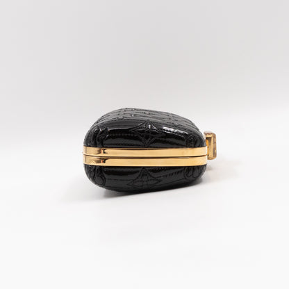 Motard Minaudiere Clutch Bag Black Vernis Leather