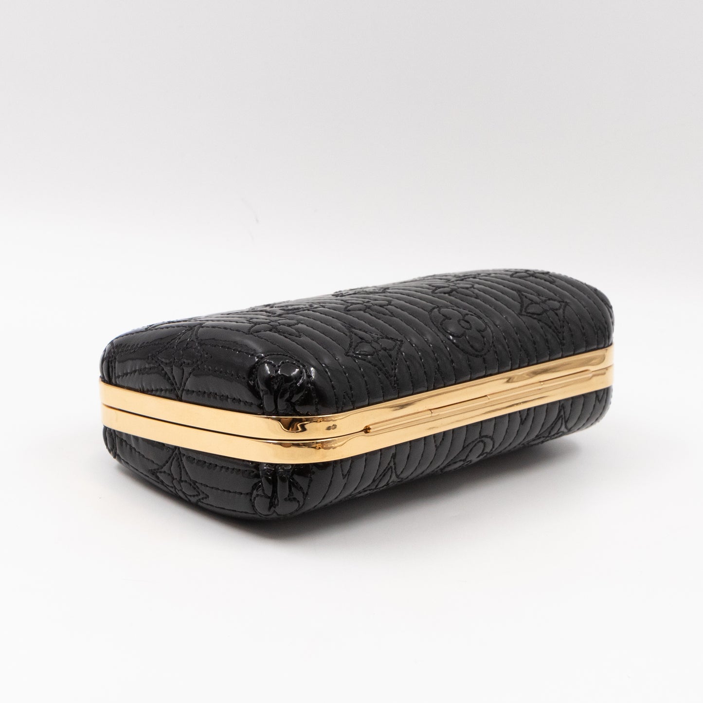 Motard Minaudiere Clutch Bag Black Vernis Leather