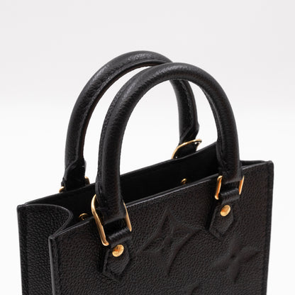 Petit Sac Plat Black Monogram Empreinte Leather