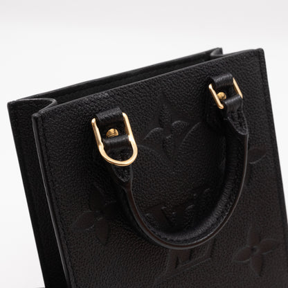 Petit Sac Plat Black Monogram Empreinte Leather