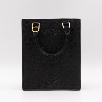 Petit Sac Plat Black Monogram Empreinte Leather