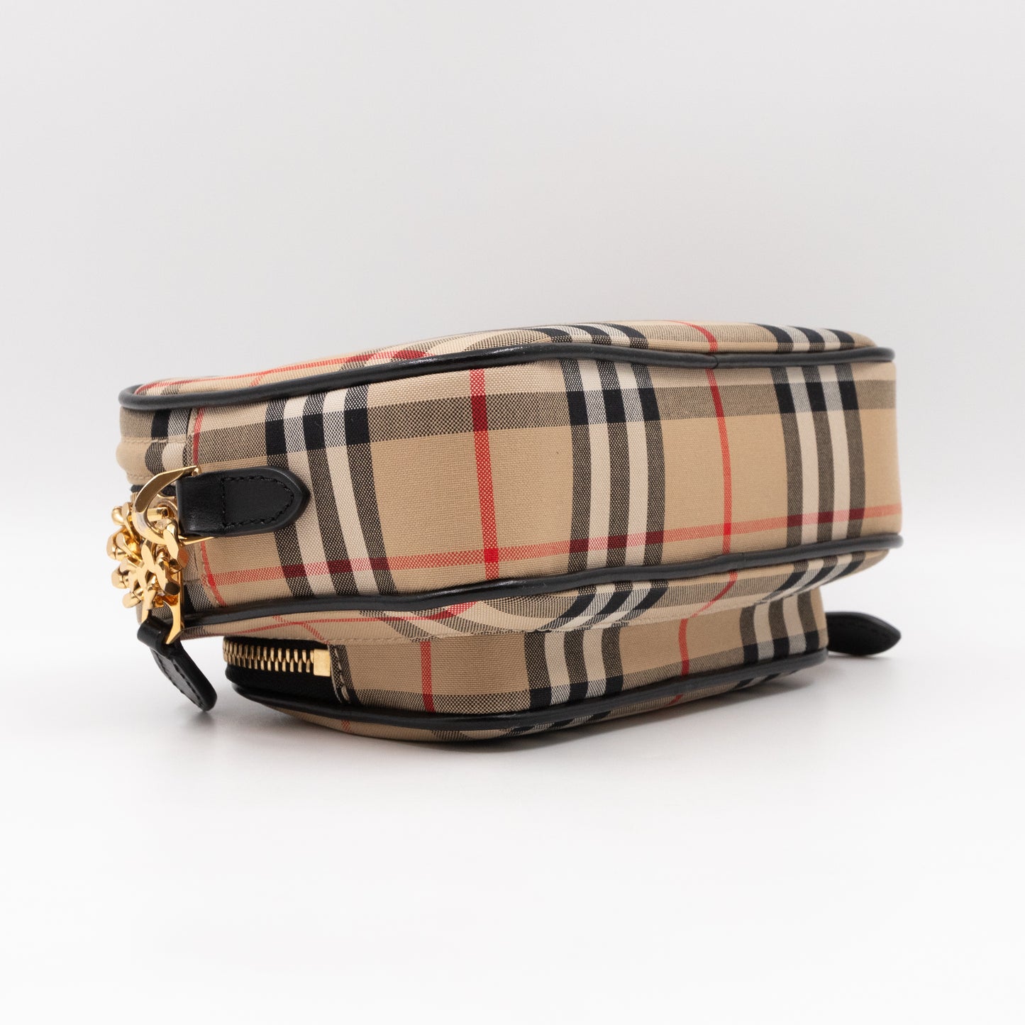 Camera Bag Vintage Beige Check Cotton