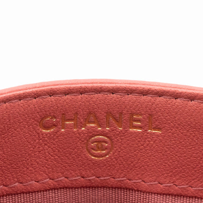 Chanel 19 Card Holder Pink Leather