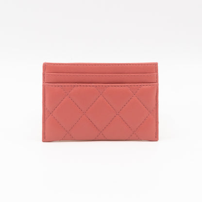 Chanel 19 Card Holder Pink Leather