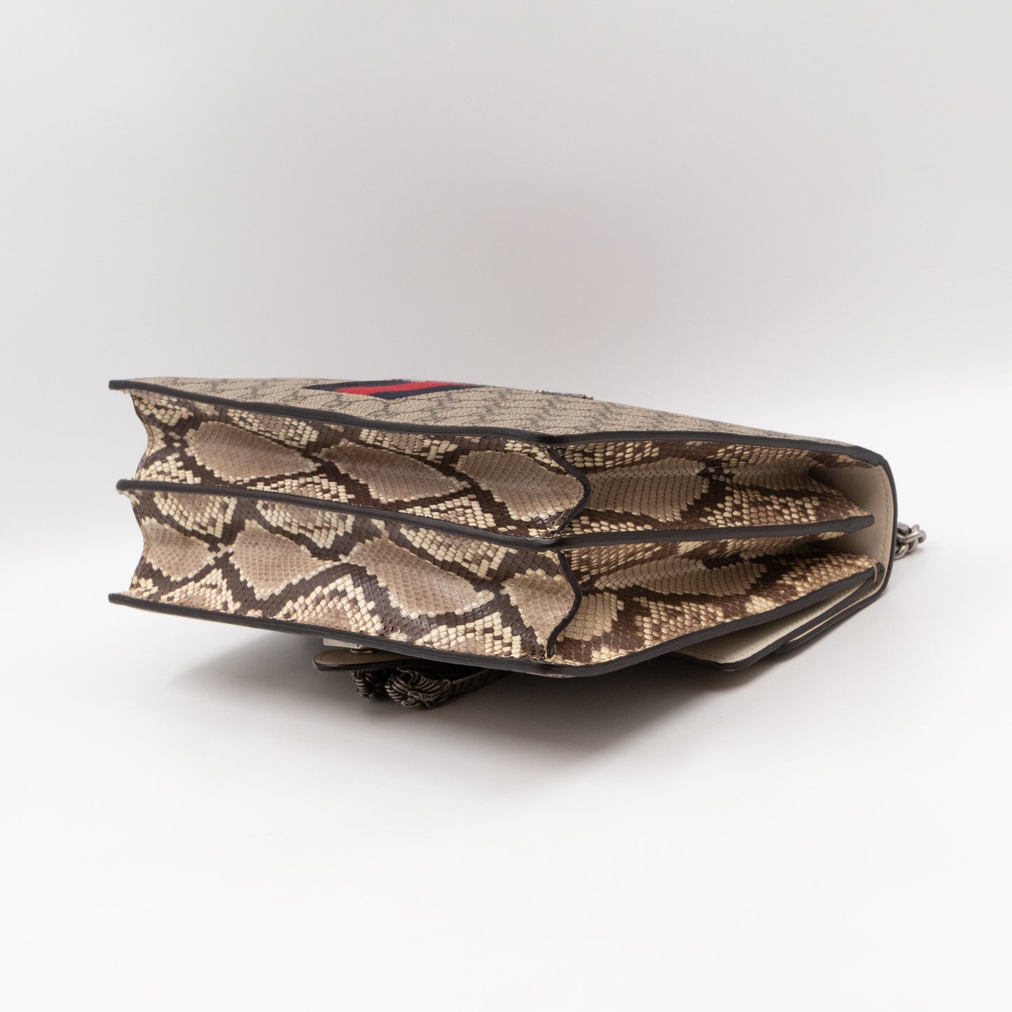 Dionysus Medium GG Supreme Snake Embroidered Python Edge