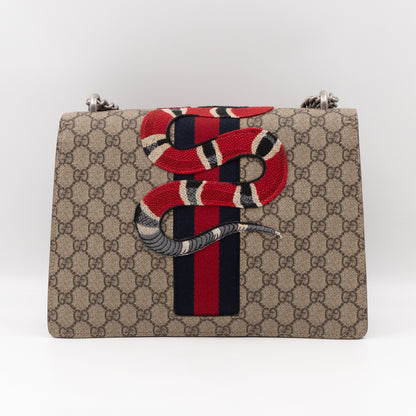 Dionysus Medium GG Supreme Snake Embroidered Python Edge