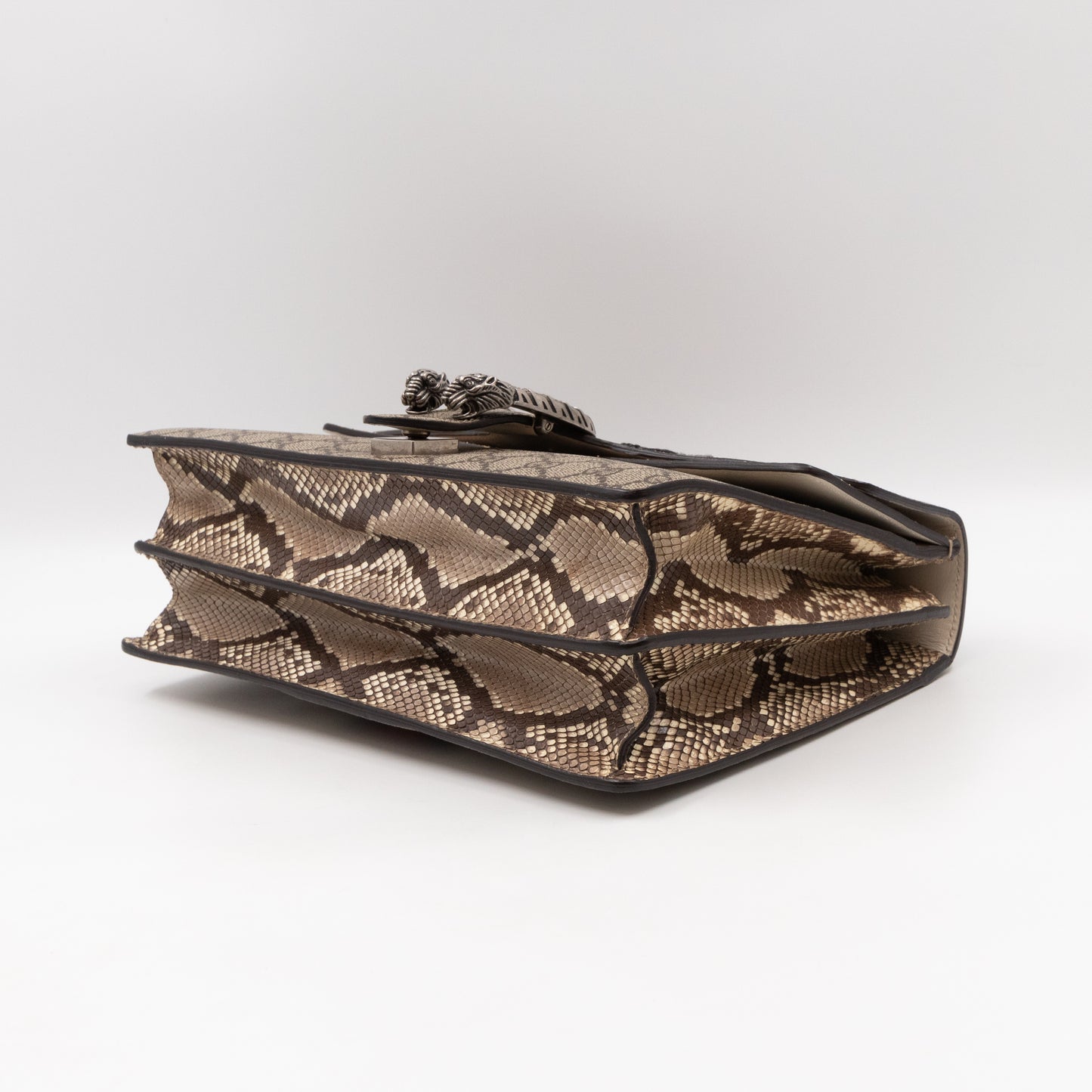 Dionysus Medium GG Supreme Snake Embroidered Python Edge