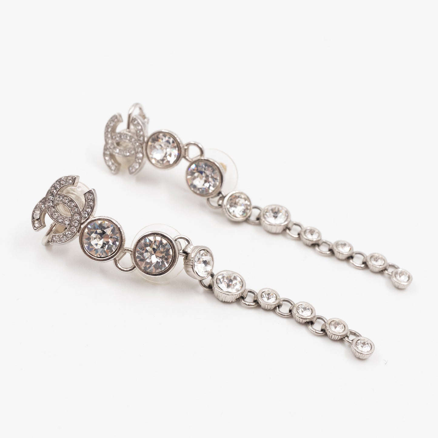 CC Long Drop Cuff Crystal Earrings