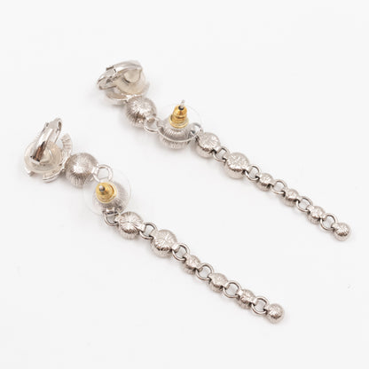 CC Long Drop Cuff Crystal Earrings