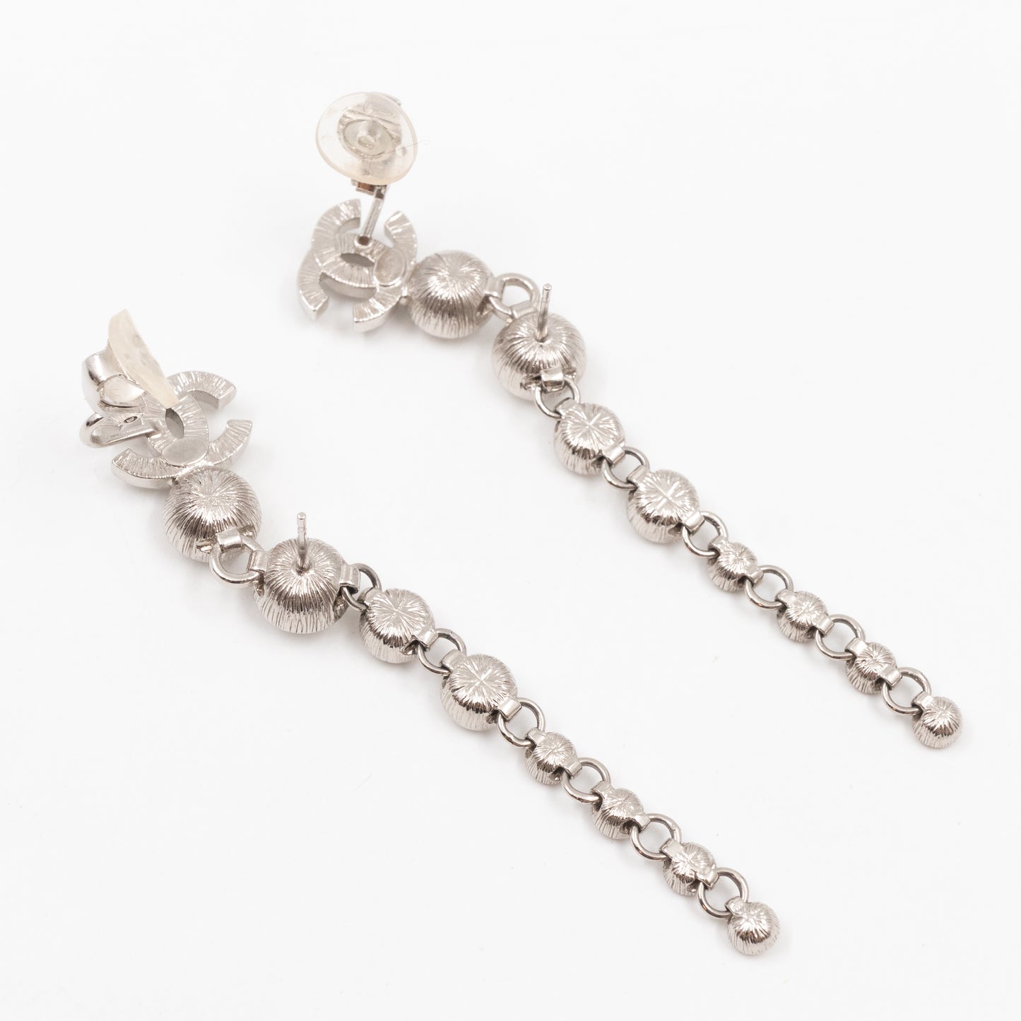 CC Long Drop Cuff Crystal Earrings