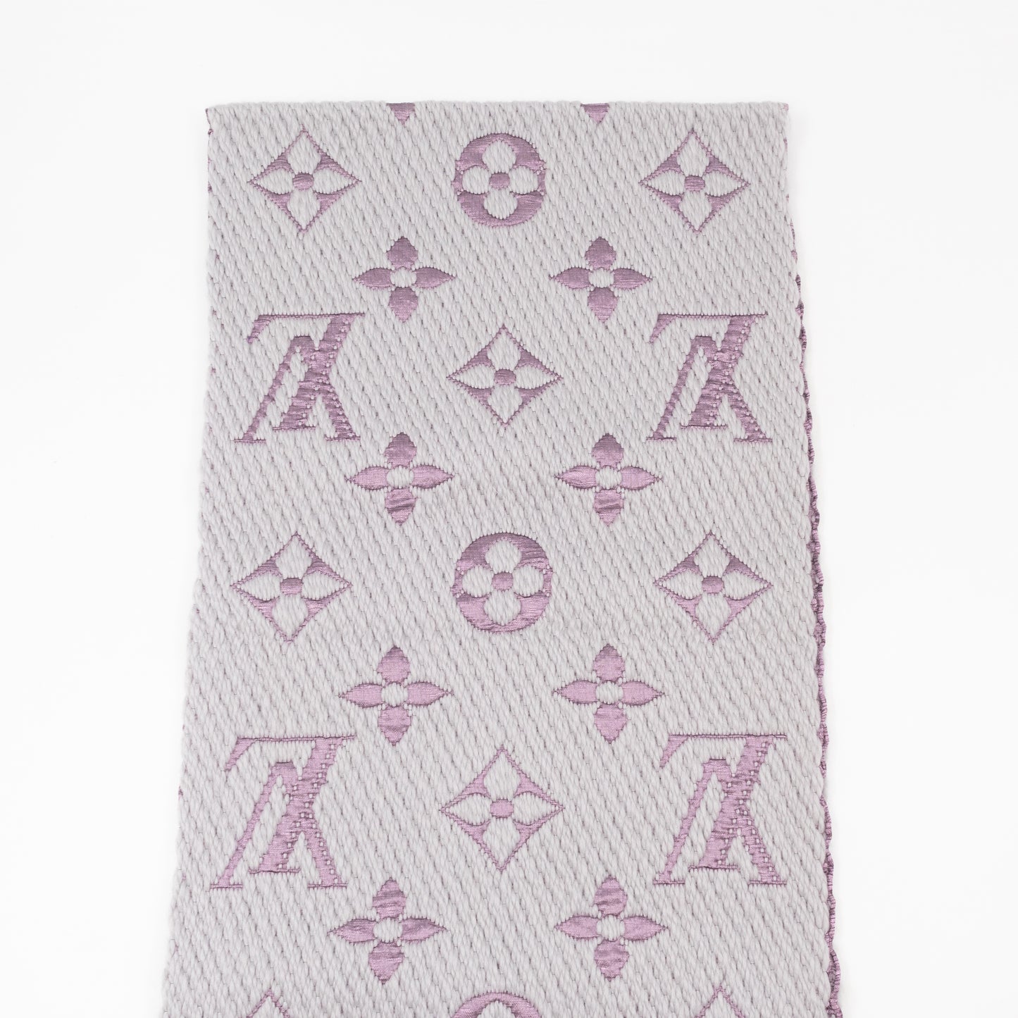 Logomania Wool Silk Scarf Grey & Purple