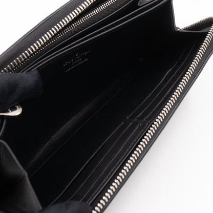 Zippy Wallet Black Mahina Monogram Leather