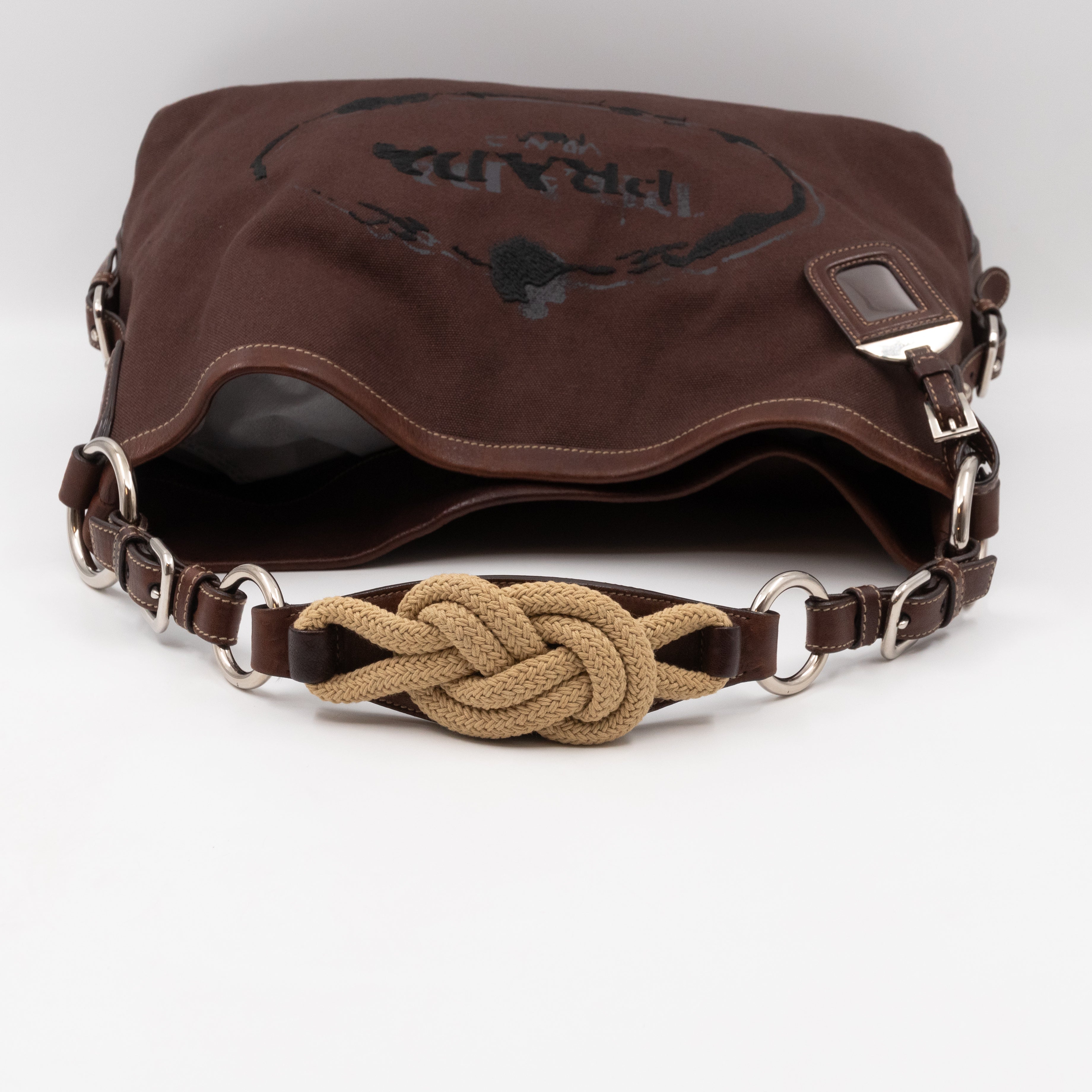 Canapa Hobo Bag Brown Canvas Rope Handle