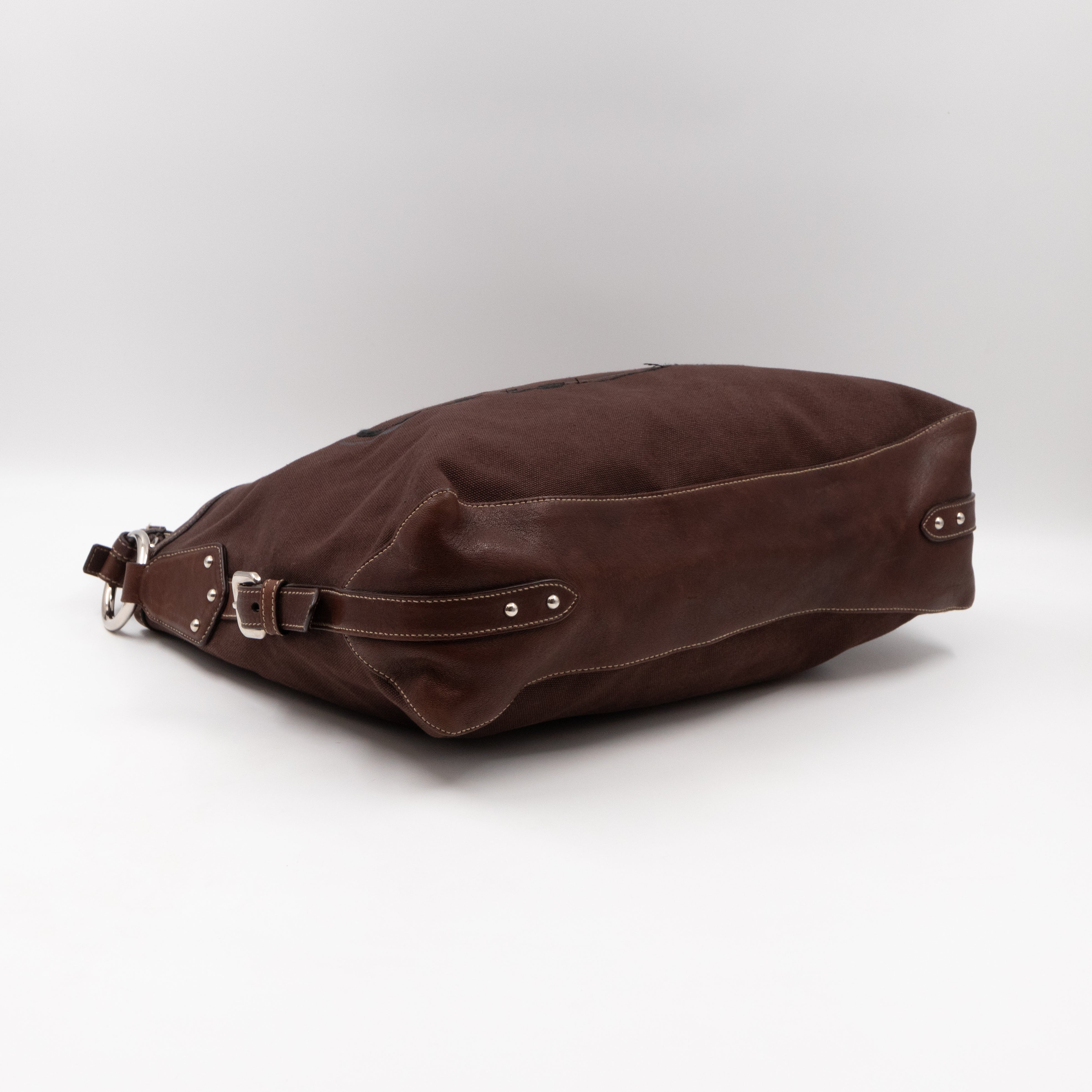 Canapa Hobo Bag Brown Canvas Rope Handle