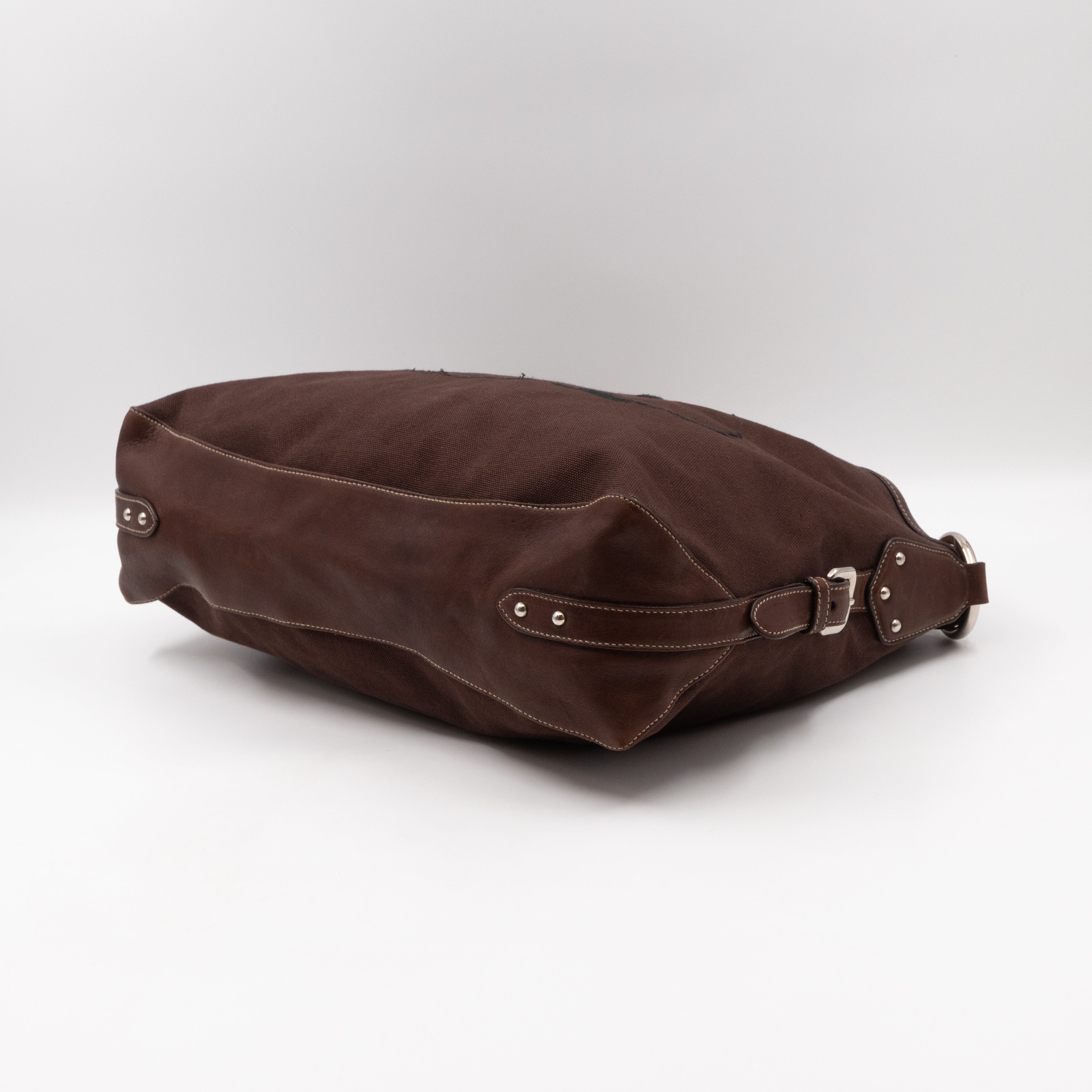Canapa Hobo Bag Brown Canvas Rope Handle