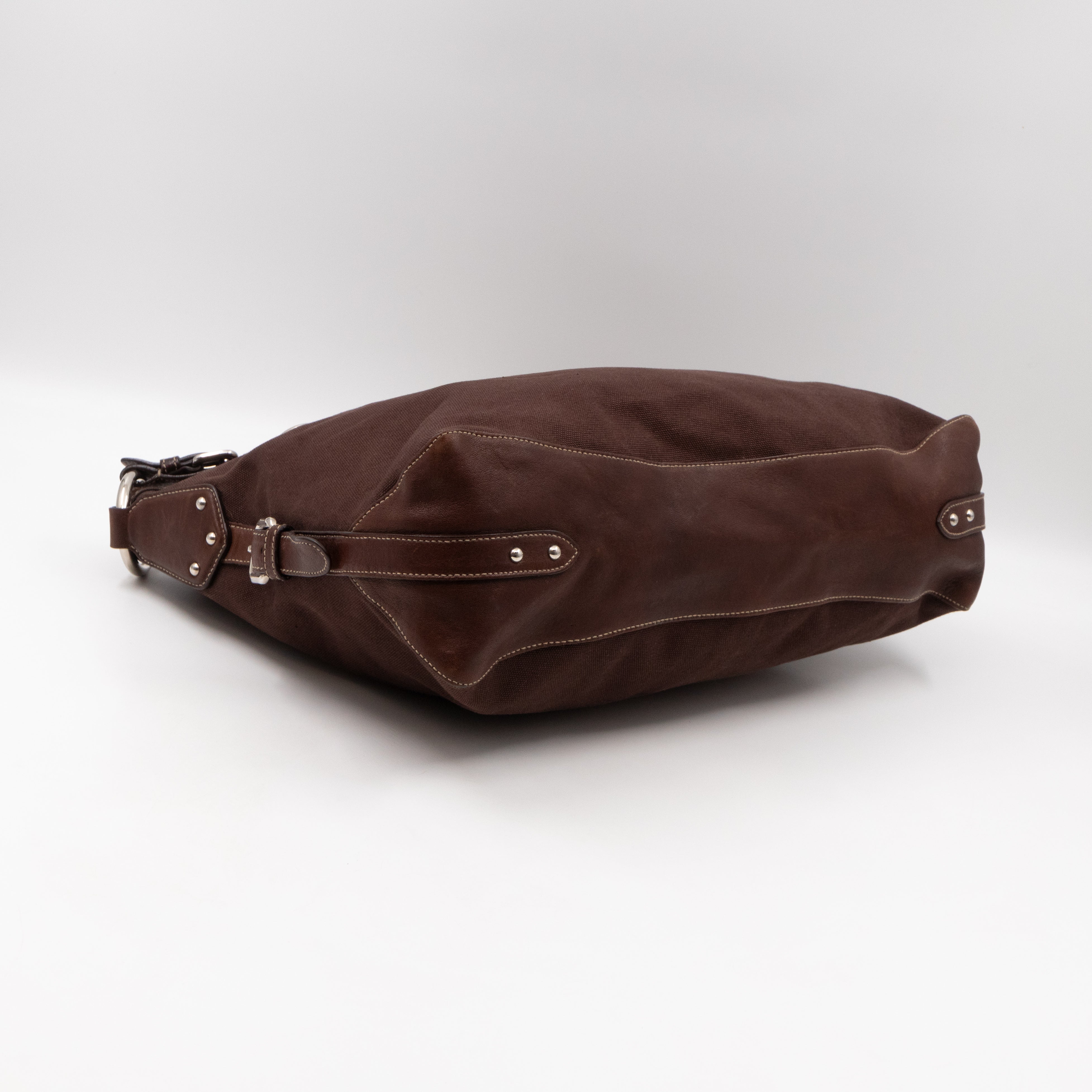 Canapa Hobo Bag Brown Canvas Rope Handle