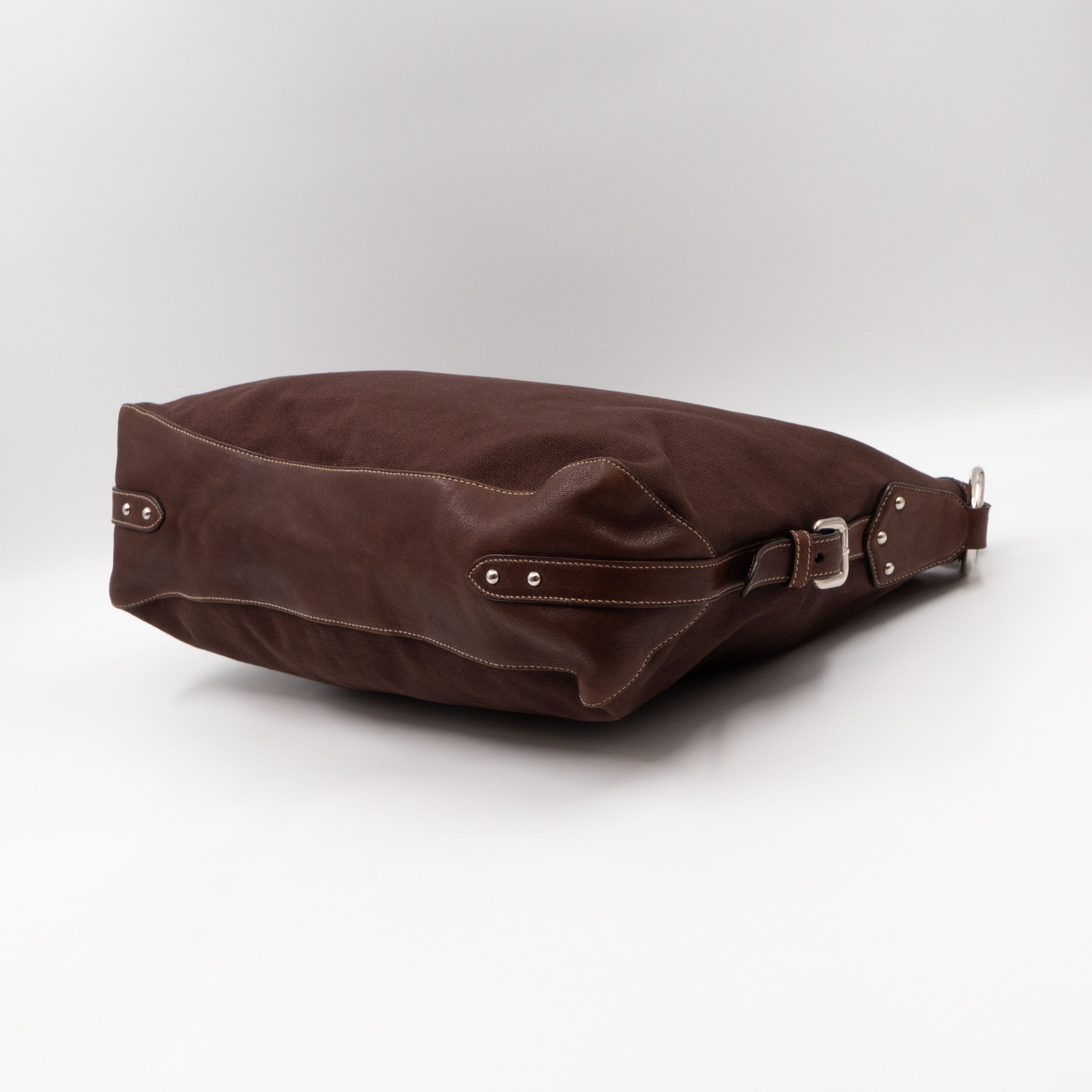 Canapa Hobo Bag Brown Canvas Rope Handle