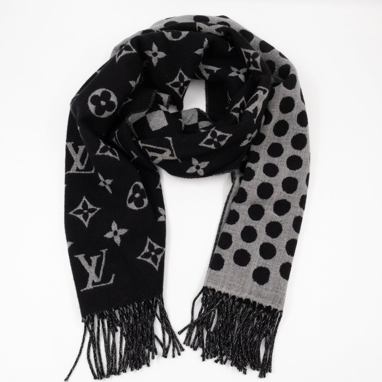 Polkagram Scarf Black