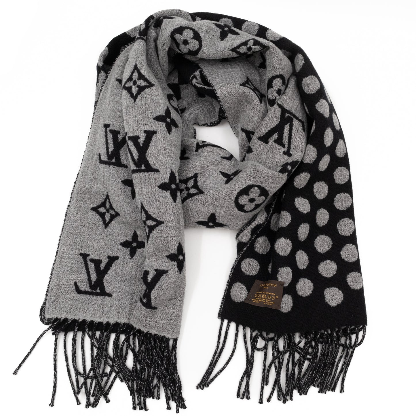 Polkagram Scarf Black