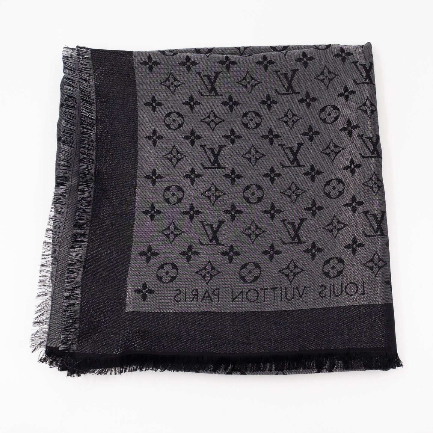 Monogram Shine Shawl Black