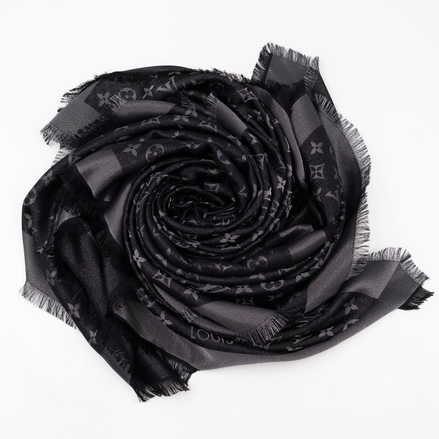 Monogram Shine Shawl Black