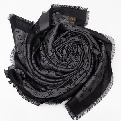 Monogram Shine Shawl Black