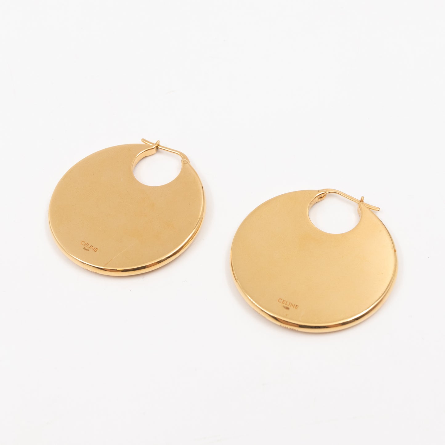 Triomphe Round Earrings Metal Raffia