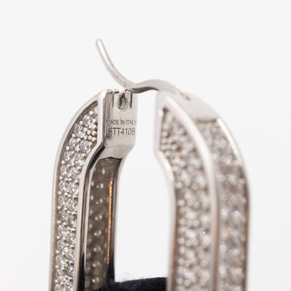 Edwige Crystal Hoops Metal Earrings