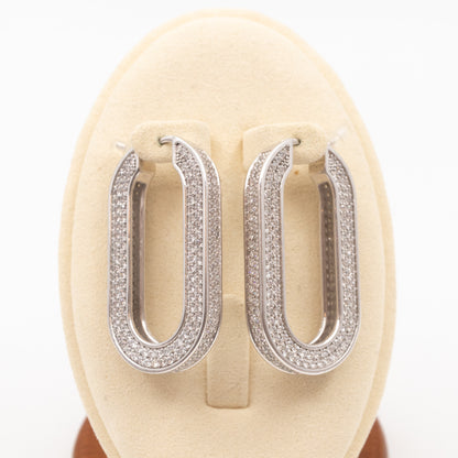 Edwige Crystal Hoops Metal Earrings