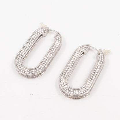 Edwige Crystal Hoops Metal Earrings