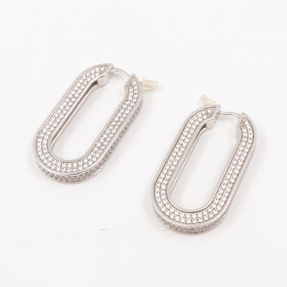 Edwige Crystal Hoops Metal Earrings